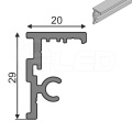 Uchwyt do mocowania szyby dla profilu Shelf Multi - anodowany - Rysunek techniczny