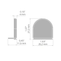 Zaślepka biała do profilu aluminiowego LED "GIL" - kpl. 2 szt. - wymiary