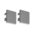 Zaślepka srebrna do profilu aluminiowego LED "GLAZA-DUO" - kpl. 2 szt.
