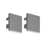 Zaślepka srebrna do profilu aluminiowego LED "GLAZA-DUO" - kpl. 2 szt.