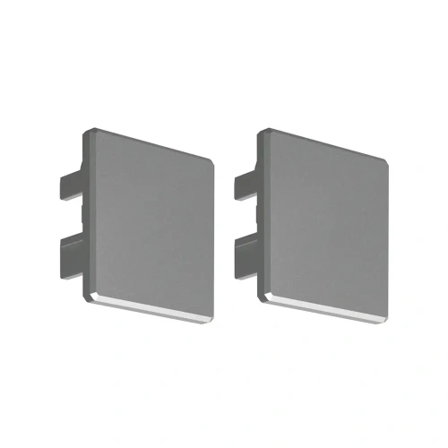 Zaślepka srebrna do profilu aluminiowego LED "GLAZA-DUO" - kpl. 2 szt.