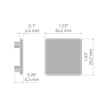 Zaślepka srebrna do profilu aluminiowego LED "GLAZA-DUO" - kpl. 2 szt. - wymiary