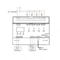 Włącznik oświetlenia 230VAC (DALI/DMX512) - 4 kanałowy 3680W - DIN OLED - DH4 - Schemat podłączenia