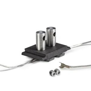 Zawieszka "OS22-DUO-LIN-Z" czarna dwubiegunowa - do montażu linek przewodzących