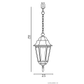 Lampa ogrodowa wisząca 1x E27 - RETRO CLASSIC II K 1018/1/DH - rysunek techniczny
