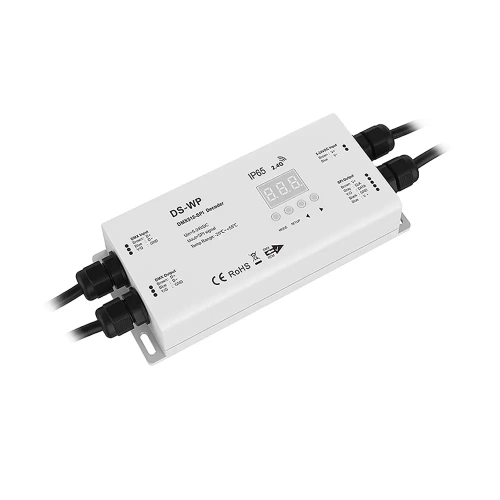 Odbiornik LED SPI (DMX512) - RGB - do taśm cyfrowych LED - 10A 5-24V DC - IP65 - DS-WP