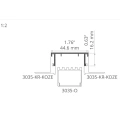 Profil techniczny 3035-MOS - Surowy - 60mm - wymiary