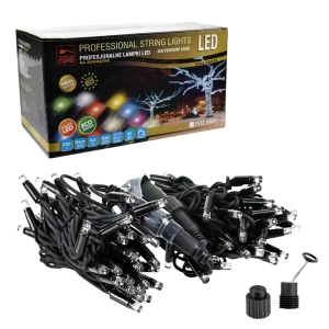 Lampki choinkowe LED - 100 LED 10mb IP65 czarny przewód - NIEBIESKIE