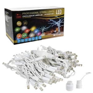 Lampki choinkowe LED - 100 LED 10mb IP65 biały przewód - POMARAŃCZOWE