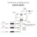Sterownik schodowy LED SPI/MONO ES24+ES(F) z dwoma czujnikami ruchu + adaptery MONO PWM – Zestaw - Schemat podłączenia