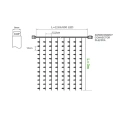 Kurtyna świetlna LED - 600 LED 2.5x3mb IP65 czarny przewód - BIAŁA ZIMNA