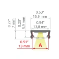 Profil aluminiowy LED TAMI anodowany - wymiary