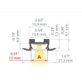 Profil aluminiowy LED TAKO anodowany - wymiary