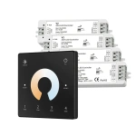 Ściemniacz LED Skydance - CCT - 4 strefowy - Panel naścienny 3V + odbiorniki - czarny zestaw