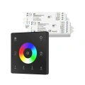 Sterownik LED Skydance - RGB / RGB+W - 4 strefowy - Panel naścienny 3V + odbiorniki - czarny zestaw z dwoma odbiornikami
