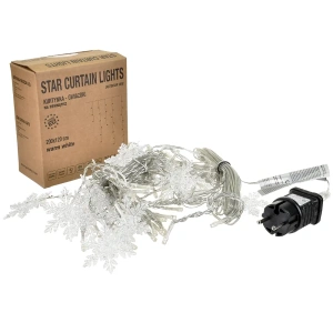 Kurtynka świetlna LED "Śnieżynki" - 60 LED 2mb IP44  - BIAŁA CIEPŁA