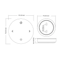 Ściemniacz LED Skydance - Mono - 1 strefowy - Okrągły panel naścienny 3V + odbiornik - zestaw - rysunek techniczny RK4-1