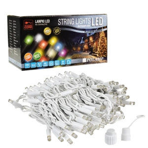 Lampki choinkowe LED - 80 LED 12mb IP67 biały przewód - BIAŁE  ZIMNE