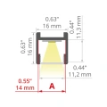Profil aluminiowy LED PDS-H anodowany - wymiary
