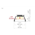 Profil aluminiowy LED OMODO-50 anodowany - wymiary