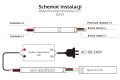 Mikro wyłącznik LED CCT do profili aluminiowych - 5-24V DC 4A - pojemnościowy - E2-C1 - Opis wyprowadzeń i schemat instalacji