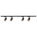 Zestaw oświetlenia szynowego 150cm - Pipe 4xGU10 - czarny - ML1165
