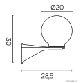 Lampa elewacyjna 1x E27 - KULE K 3012/1/KD 200 - rysunek techniczny