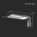 Lampa uliczna LED 100W 9400lm z regulowanym uchwytem - VT-105ST