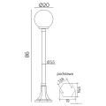 Lampa ogrodowa - KULE CLASSIC  K 5002 2 KP 200 - rysunek techniczny