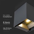 Solarna lampa elewacyjna LED z czujnikiem ruchu - 9W 860lm czarna - VT-11109-B