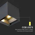 Solarna lampa elewacyjna LED z czujnikiem ruchu - 9W 860lm czarna - VT-11109-B