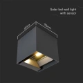 Solarna lampa elewacyjna LED z czujnikiem ruchu - 9W 860lm czarna - VT-11109-B