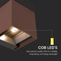 Solarna lampa elewacyjna LED z czujnikiem ruchu - 9W 860lm brąz corten - VT-11109-C