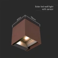 Solarna lampa elewacyjna LED z czujnikiem ruchu - 9W 860lm brąz corten - VT-11109-C