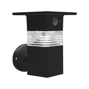 Solarna lampa elewacyjna LED z czujnikiem ruchu - 3W 250lm czarna - VT-1169