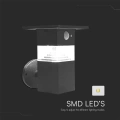 Solarna lampa elewacyjna LED z czujnikiem ruchu - 3W 250lm czarna - VT-1169