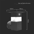 Solarna lampa elewacyjna LED z czujnikiem ruchu - 3W 250lm czarna - VT-1169