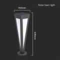 Solarna lampa LED z pilotem 2W 20lm 3000K - VT-7654