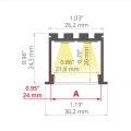 Profil aluminiowy LED LOKOM - wymiary