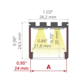 Profil aluminiowy LED LIPOD - wymiary