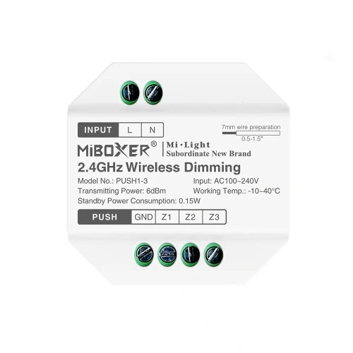 Pilot LED do puszkowy - MONO - 3 strefowy - do przycisków dzwonkowych - 230VAC - PUSH1-3