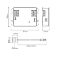 Sterownik schodowy LED MONO/SPI BS64 z dwoma czujnikami ruchu PIR - programowalny PLC - Tuya - zestaw - rysunek techniczny