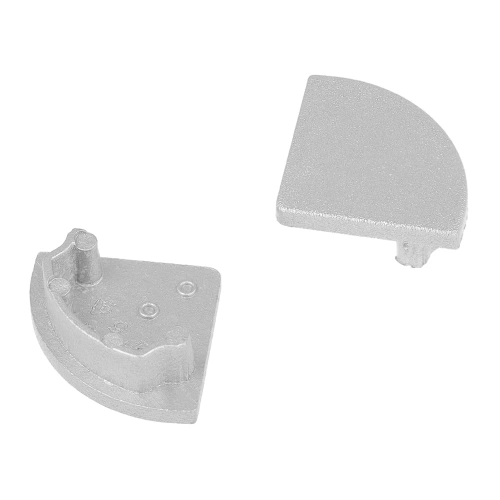 Zaślepka srebrna do profilu aluminiowego LED CABI12 / CABI12 DUO D1 - kpl. 2 szt.