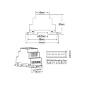 Odbiornik LED DMX512 - 3 kanałowy - 12-24V DC 3x6A - na szynę DIN - Dekoder DMX - D3 - Rysunek techniczny