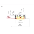 Profil aluminiowy LED KOZUS-50 - wymiary