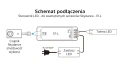 Sterownik LED - do zewnętrznych sensorów Skydance - 12-48V DC 1x8A - E1-L - Schemat instalacji