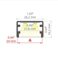 Profil aluminiowy LED GLAZA-LL - wymiary