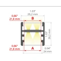Profil aluminiowy LED GLAZA-DUO - wymiary