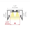 Profil aluminiowy LED GIZA-LL-ZMG anodowany - wymiary