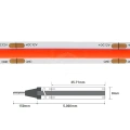 Taśma LED COB 336 chips 12V 8W 69lm/W czerwona 625nm - sekcja cięcia